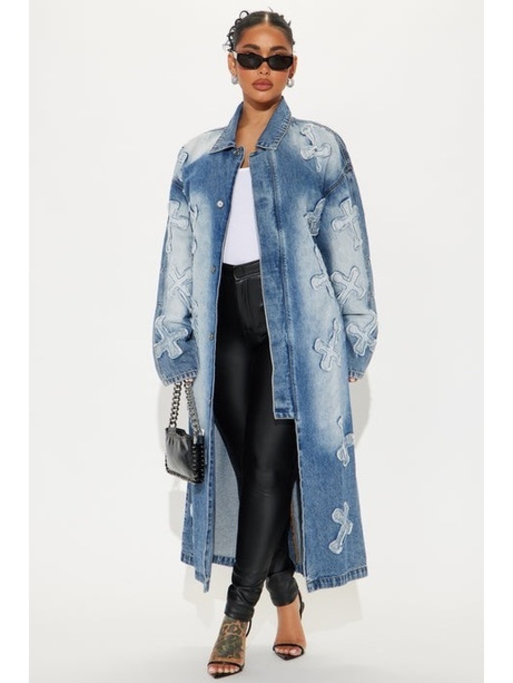 Cross your mind denim trench coat